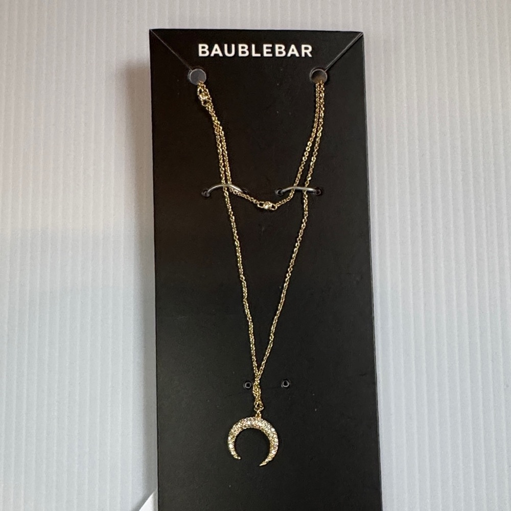 BaubleBar Gold Moon Pendant Necklace